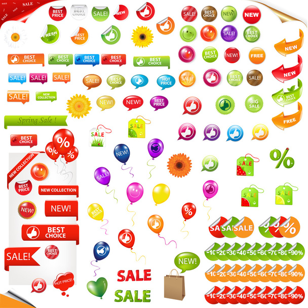 Big Collection Of Sale Elements - Vector, Image