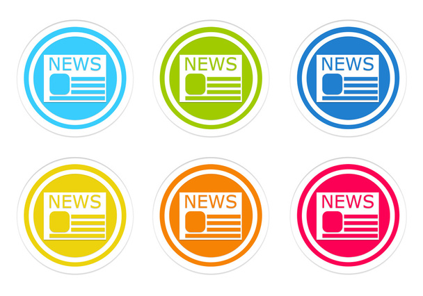Yuvarlak renkli simgeler haber simgesiyle ayarla - Fotoğraf, Görsel