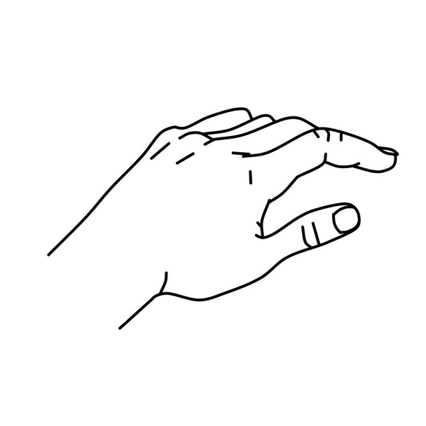 Menschliche Hand. Vektorillustration. Linienkunst. - Vektor, Bild
