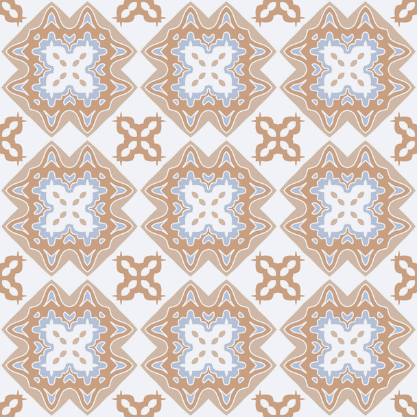 Bezproblémový vzor s mozaikovými dlaždicemi Středozemního moře. Vektorová ilustrace - Vektor, obrázek