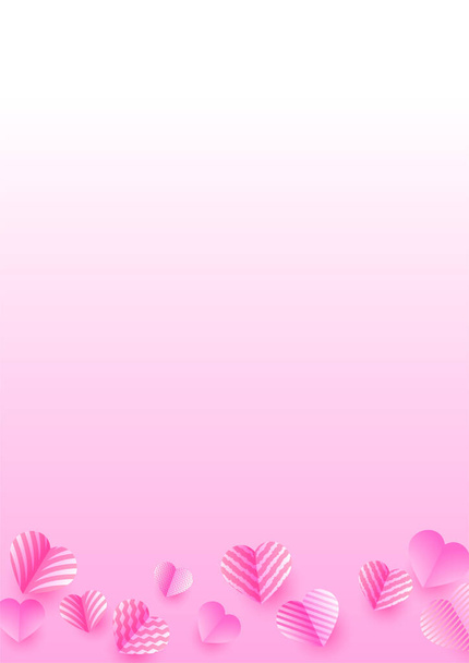 Happy Valentine Day Rosa Papercut Stil Liebe Karte Design Hintergrund - Vektor, Bild