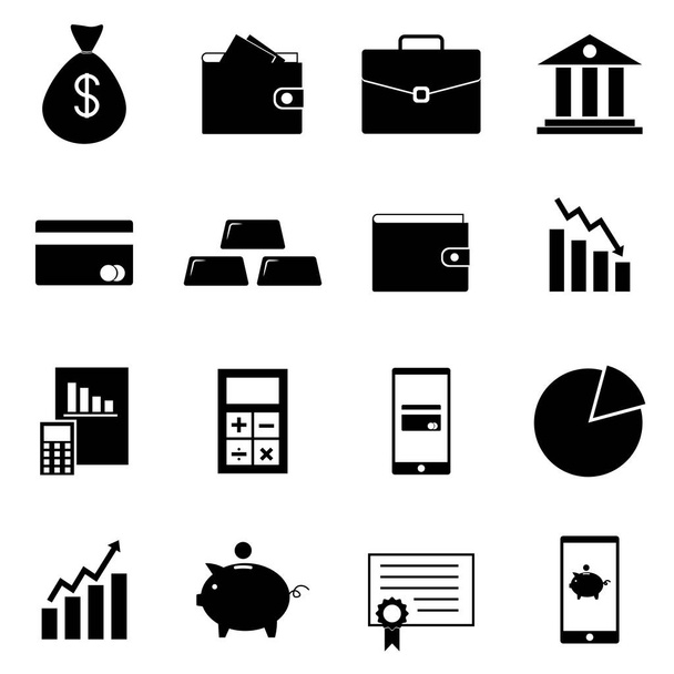 Business icons set. Icons for business, management, finance, strategy, marketing. - Vettoriali, immagini
