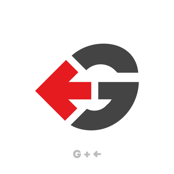 Letter G arrow logo template vector eps. Unique logo. vector abstract letter simple arrow target icon. Back arrow, corporate identity. - Vector, Image