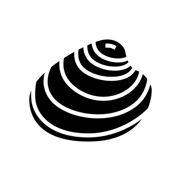 Hartschalen-atlantisches Muschelglyphen-Symbol-Vektor-Illustration - Vektor, Bild