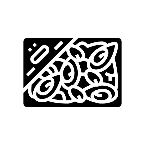 bevroren mossel glyph pictogram vector illustratie - Vector, afbeelding