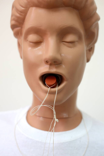 манекен для практики маневру Геймліха, іноземне тіло в дихальних шляхах
 - Фото, зображення
