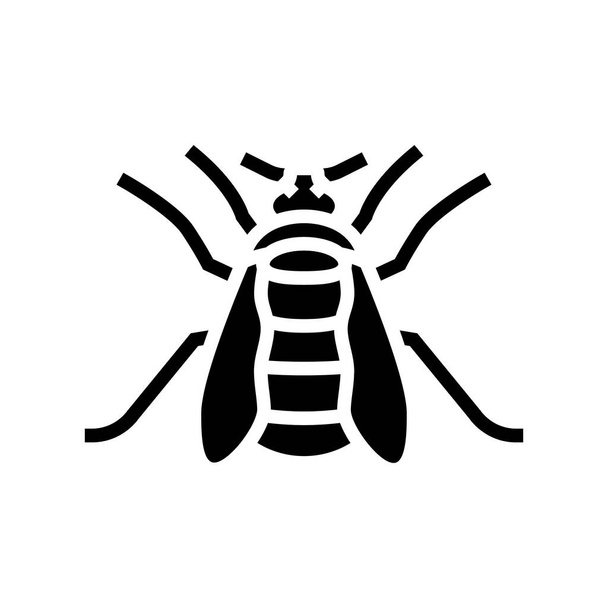 bumblebee inseto glifo ícone vetor ilustração - Vetor, Imagem