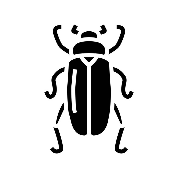 ilustração do vetor do ícone do glifo do inseto chafer - Vetor, Imagem