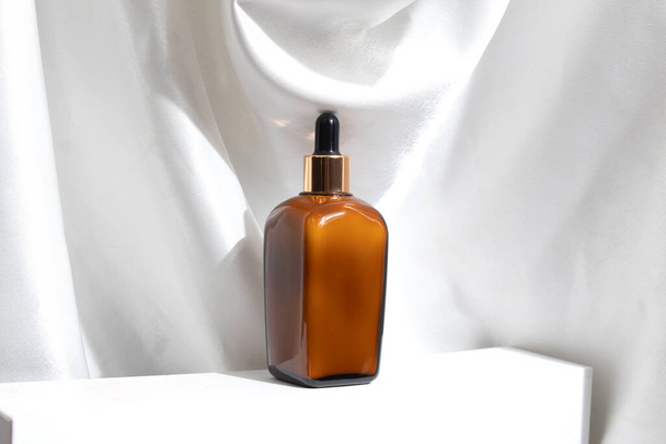 mockup of medical skin care bottle cosmetic serum dropper, beauty makeup facial, treatment cleanser face - Φωτογραφία, εικόνα