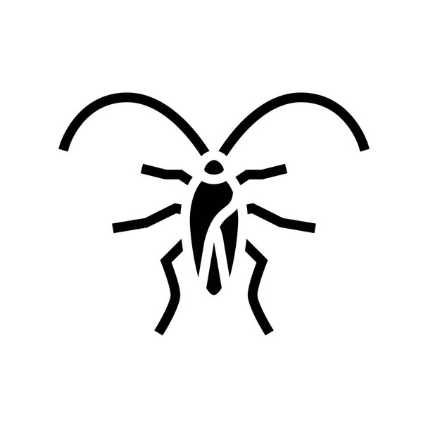 cockroach insect glyph icon vector illustration - Vector, Image