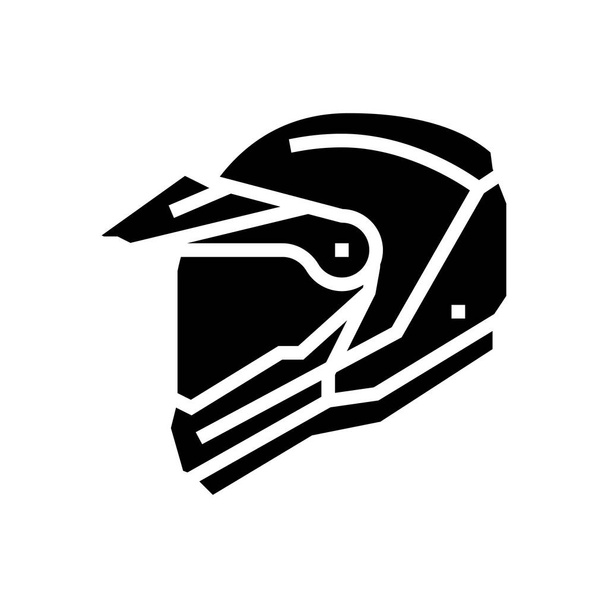 capacete motocicleta glifo ícone vetor ilustração - Vetor, Imagem
