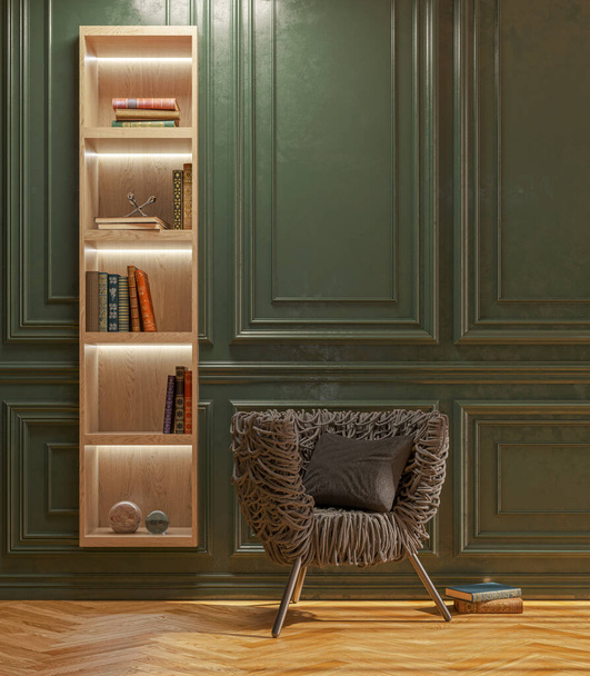 Illustration 3D rendering large luxury modern bright interiors Living room mockup computer digitally generated image - Photo, Image