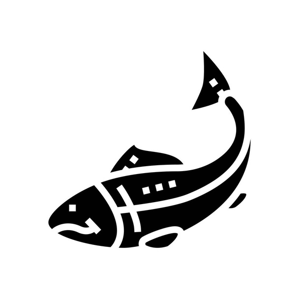 vis zeevruchten glyph pictogram vector illustratie - Vector, afbeelding