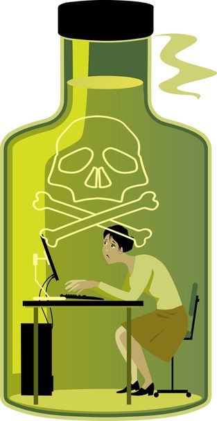 Woman in a toxic work environment - Vector, Image
