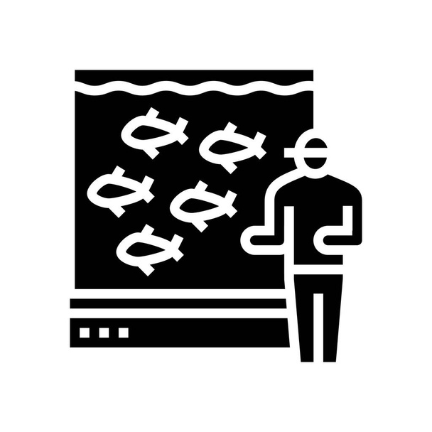 fruits de mer frais dans l'aquarium illustration vectorielle icône glyphe - Vecteur, image