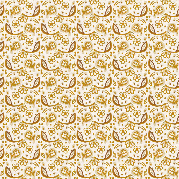 Gender neutral floral seamless raster background. Simple whimsical romantic 2 tone pattern. Kids nursery wallpaper or scandi all over print.  - Photo, Image