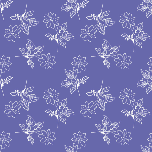 流行の紫色のシームレスなパターン。非常にパーイ- 2022年の色。植物のパターン  - 写真・画像