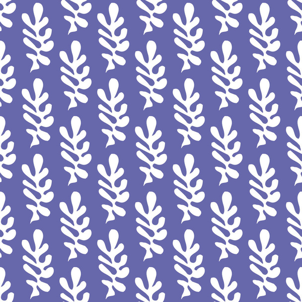 Seamless pattern in trendy purple color. Very Peri - Color of the Year 2022 . Botanical pattern  - Фото, изображение