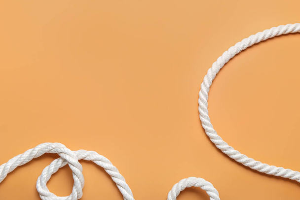 Clean rope on color background - Fotoğraf, Görsel