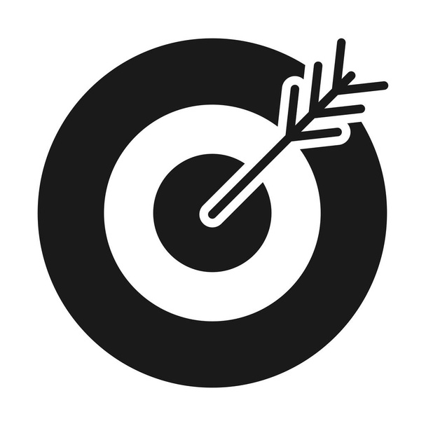 Black and white arrow hitting a target icon - Vector, Image