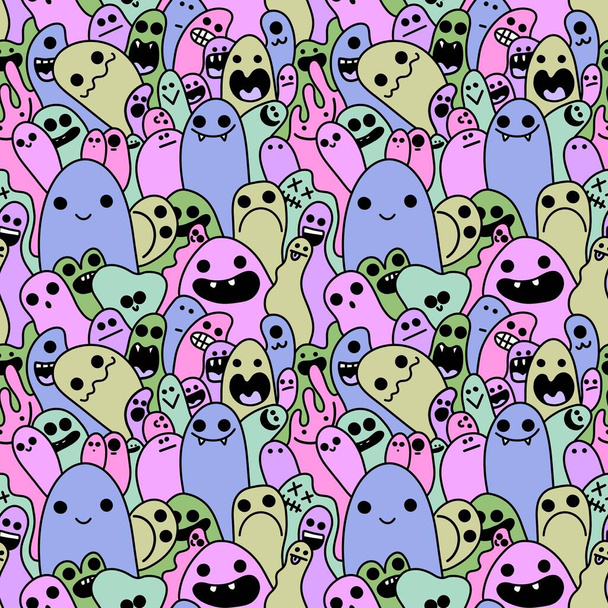 Cartoon seamless monster alien pattern for fabrics and textiles and packaging and gifts and cards and linens and kids - Zdjęcie, obraz