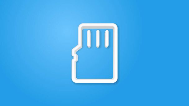 Flash memory SD card 3d line flat color icon. Realistic vector illustration. Pictogram isolated. Top view. Colorful transparent shadow design. - Vector, Image