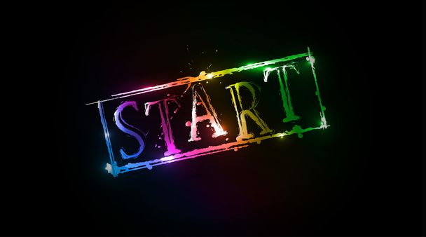 Start grunge colorful text - Vector, Image