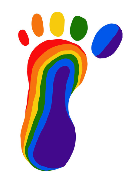 Pies iridiscentes coloridos - Orgullo Gay. Concepto LGBT. - Vector, imagen