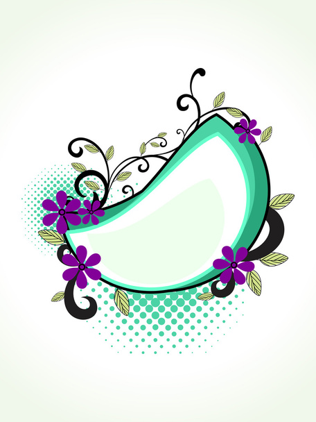dotted background with floral decorated frame - Vector, imagen