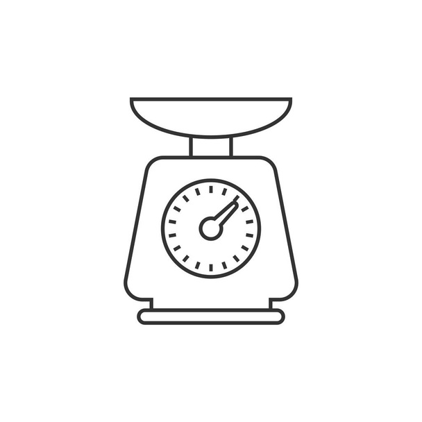 Scale icon in flat style. Weight balance vector illustration on