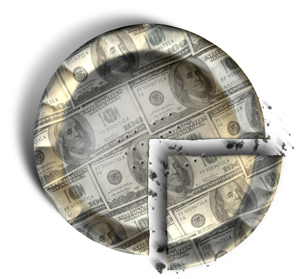 kawałek nam Dolar pieniądze kołowy - Zdjęcie, obraz