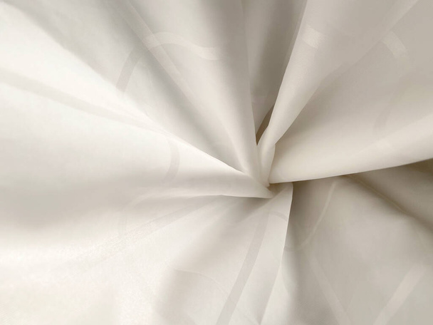 Background of white folded shower curtain - Photo, Image