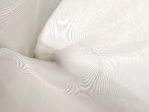 Background of white folded shower curtain - Photo, Image