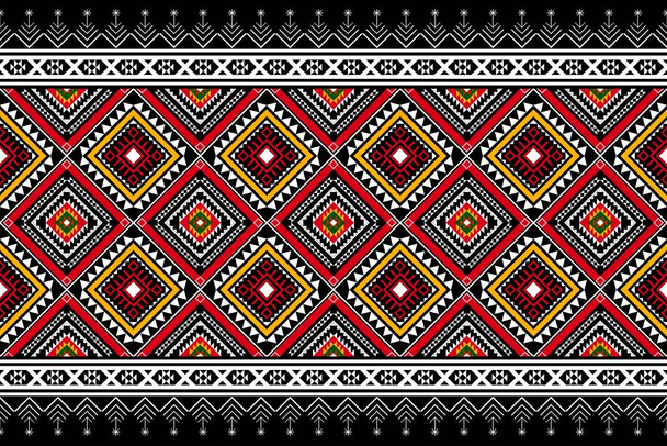 Geometric ethnic oriental seamless pattern traditional Design for background,carpet,wallpaper.clothing,wrapping,Batik fabric,Vector illustration.embroidery style, Sadu. - Вектор,изображение