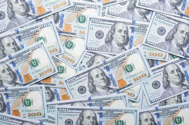 Texture of dollar bills. One hundred dollars. Close-up. - Valokuva, kuva