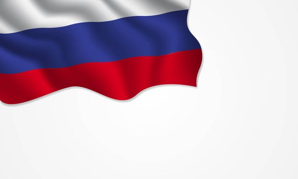 Russian flag waving illustration with copy space on isolated background - Vector, Image