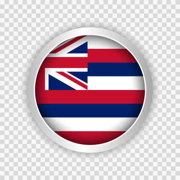 Drapeau de l'État d'Hawaï des États-Unis sur bouton rond sur l'élément de fond transparent pour les sites Web. Illustration vectorielle - Vecteur, image