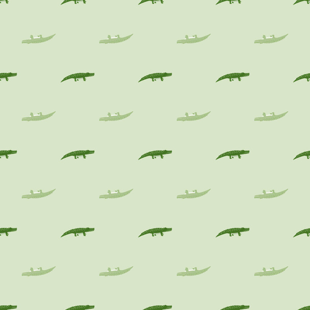 Cute crocodiles seamless pattern.Funny animals background. Repeated texture in doodle style for fabric, wrapping paper, wallpaper, tissue. Vector illustration. - Vektör, Görsel