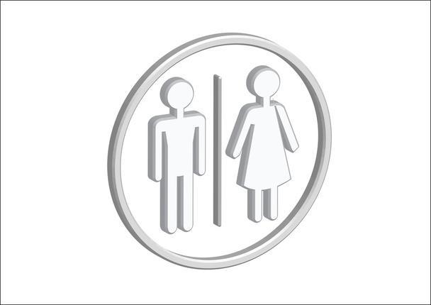 3D Pictogram Man Женщина Знак значки, туалетный знак или значок туалета
 - Вектор,изображение