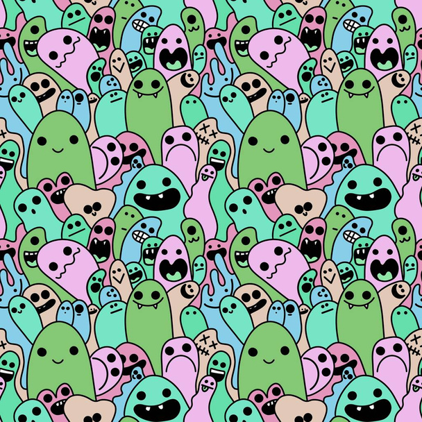 Cartoon seamless monster alien pattern for fabrics and textiles and packaging and gifts and cards and linens and kids - Zdjęcie, obraz