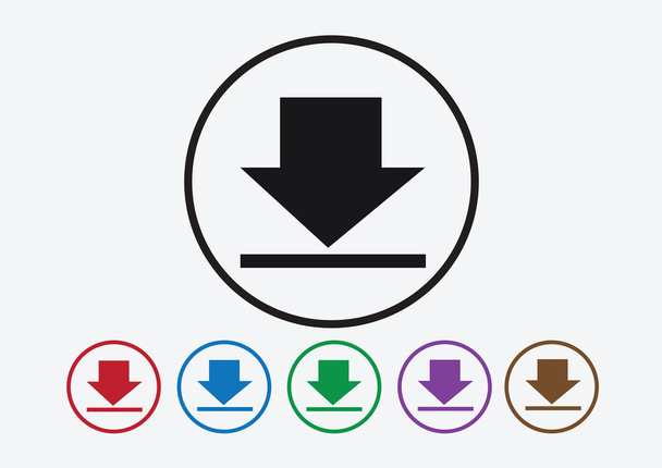 Download icon and Upload symbol button - Vettoriali, immagini
