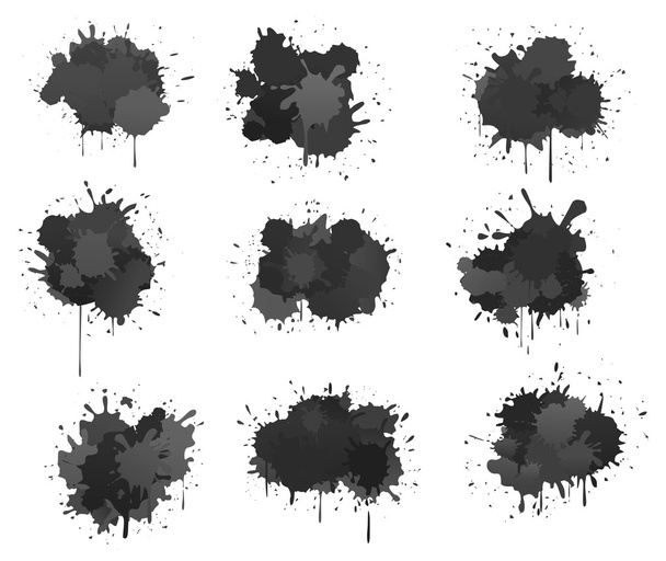 Black ink blobs - Vector, Image
