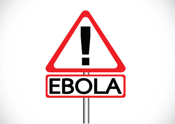 δρόμο προειδοποίηση θαυμαστικό προειδοποιεί σχετικά με την έννοια του ιού Έμπολα  - Διάνυσμα, εικόνα