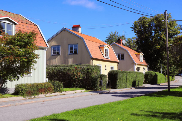 Švédské samostatně stojící bytové domy postavené ve 20. letech 20. století. - Fotografie, Obrázek
