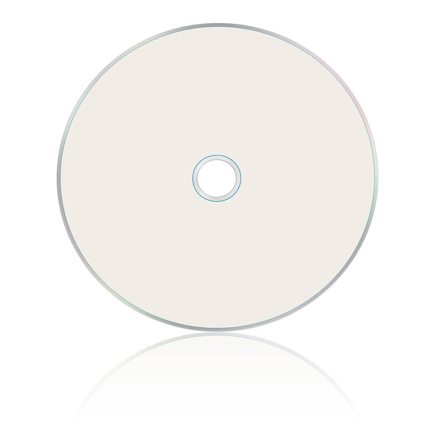 Plantilla blanca en blanco de CD o DVD para diseños y diseños de presentaciones. Representación 3D. Imagen generada digitalmente. Aislado sobre fondo blanco. - Foto, imagen