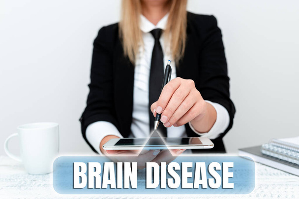 Text, der Inspiration für Brain Disease zeigt. Eine neurologische Störung, die das System verschlechtert, sind Nerven. - Foto, Bild