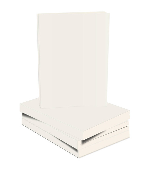 プレゼンテーションレイアウトとデザインのためのペーパーバックの本空白の白いテンプレート。3Dレンダリング。デジタル生成画像。白地に隔離された. - 写真・画像