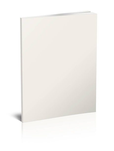 Livres brochés blanc vierge modèle pour les mises en page de présentation et de conception. rendu 3D. Image générée numériquement. Isolé sur fond blanc. - Photo, image