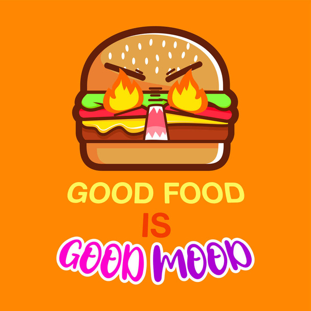 burger vector and quotes concept - Vetor, Imagem