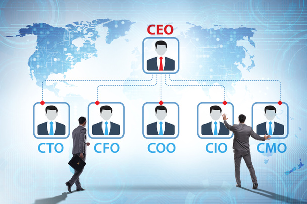 Ilustración del organigrama con varios ejecutivos - Foto, imagen